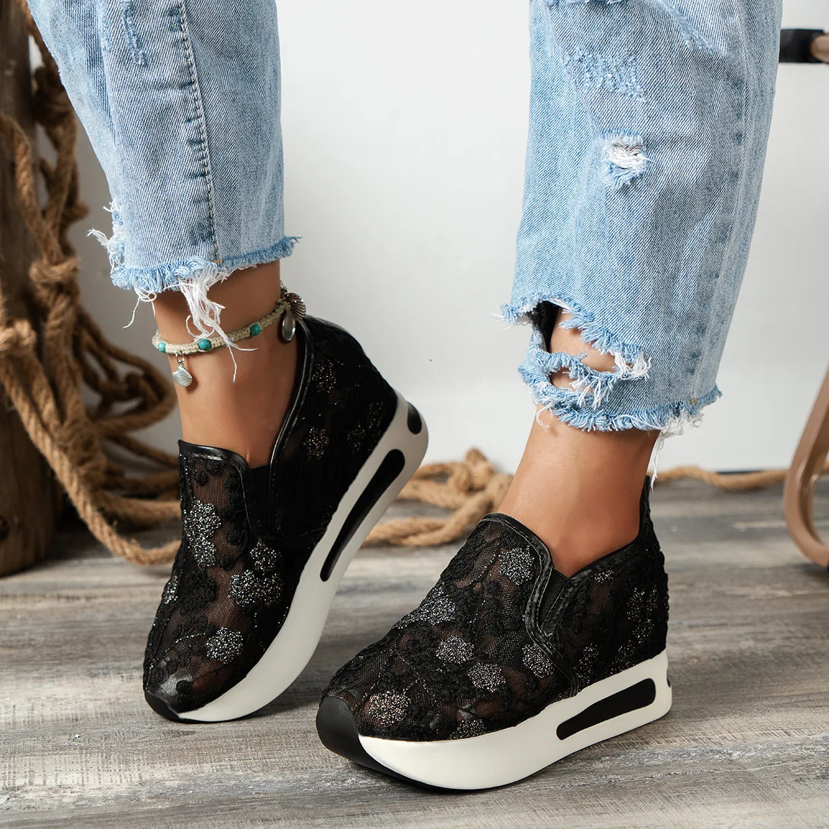 Chaussures plates en dentelle  - Running Gear For Women avis et prix
